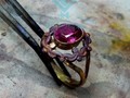 Женское золотое кольцо с корундом на заказ