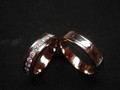 Обручальные кольца R/W из красного и белого золота с бриллиантами сделано на заказ