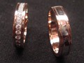 Обручальные кольца R/W из красного и белого золота с бриллиантами сделано на заказ